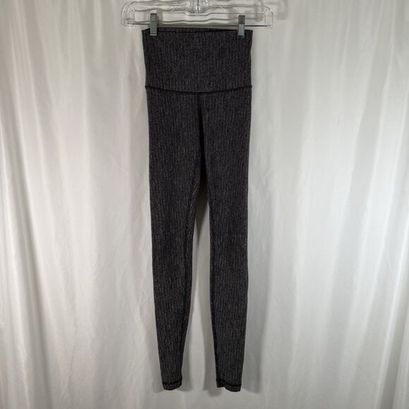 Lululemon Leggings Women's 4 Grey Pull On High Rise Stretchy - Picture 1 of 8